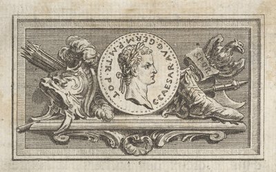 Medaglia con ritratto di Caligola nel 6° libro, da Tibère ou les six premi da Augustin de Saint Aubin