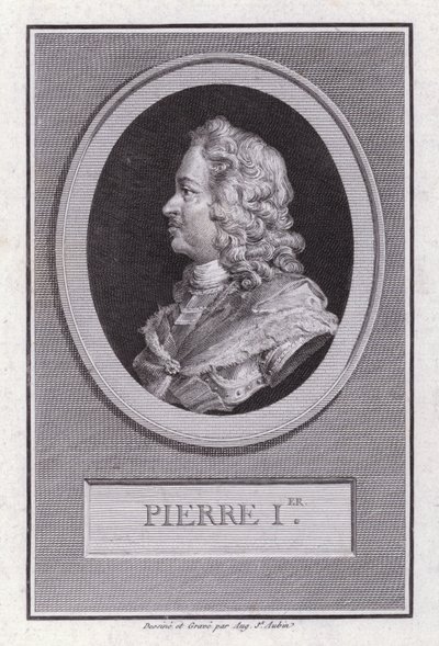 Pietro il Grande, Zar di Russia (incisione) da Augustin de Saint Aubin