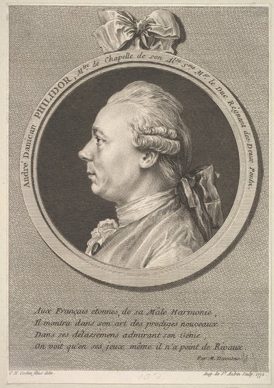 Ritratto di André Danican Philidor da Augustin de Saint Aubin