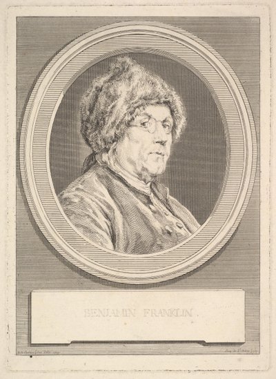 Ritratto di Benjamin Franklin, 1777 da Augustin de Saint Aubin