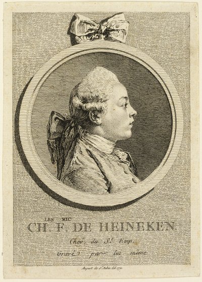 Ritratto di Charles Frederick de Heincken da Augustin de Saint Aubin
