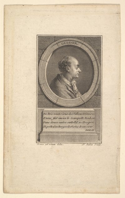 Ritratto di Gessner, 1775 da Augustin de Saint Aubin