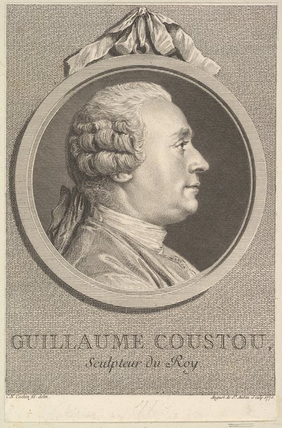 Ritratto di Guillaume Coustou da Augustin de Saint Aubin