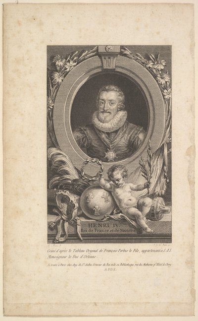 Ritratto di Enrico IV da Augustin de Saint Aubin