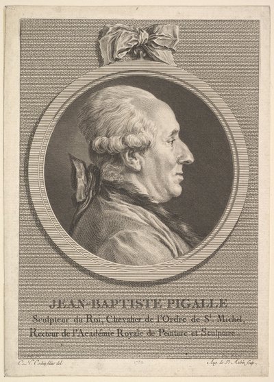 Ritratto di Jean-Baptiste Pigalle da Augustin de Saint Aubin