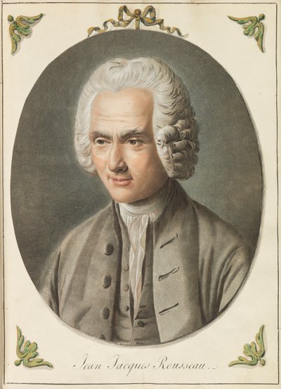 Ritratto di Jean-Jacques Rousseau 1712-1778 da Augustin de Saint Aubin