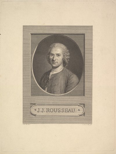 Ritratto di Jean-Jacques Rousseau, 1777 da Augustin de Saint Aubin