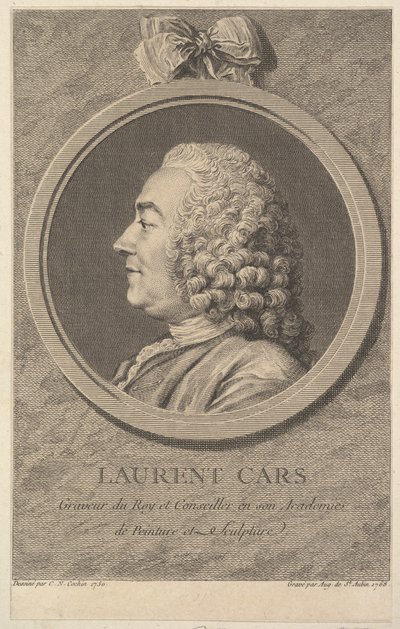 Ritratto di Laurent Cars da Augustin de Saint Aubin