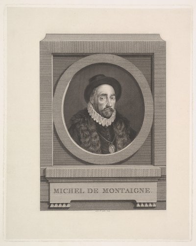 Ritratto di Michel de Montaigne 1533-1592, 1774 da Augustin de Saint Aubin