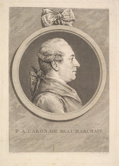 Ritratto di P.A. Caron de Beaumarchais, 1773 da Augustin de Saint Aubin