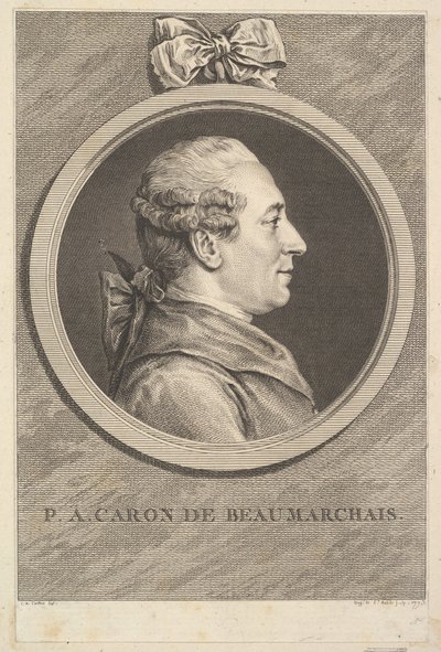 Ritratto di P. A. Caron de Beaumarchais, 1773 da Augustin de Saint Aubin