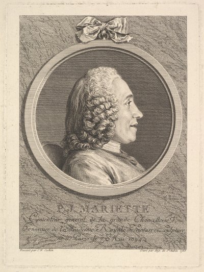 Ritratto di Pierre-Jean Mariette, 1765 da Augustin de Saint Aubin