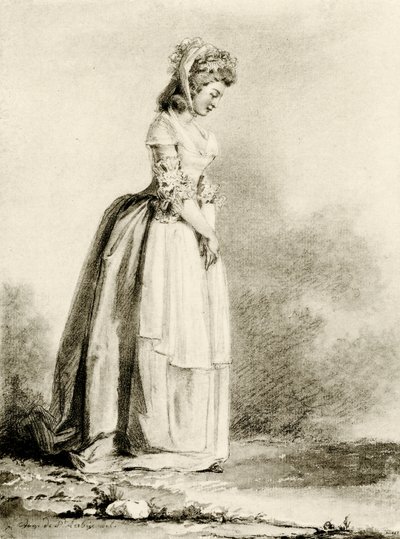 Studio di una giovane donna da Augustin de Saint Aubin