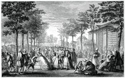 La passeggiata, Parigi da Augustin de Saint Aubin