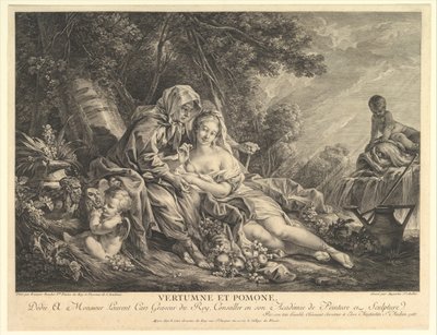 Vertumno e Pomona da Augustin de Saint Aubin