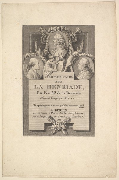 Voltaire, Fréron e la Beaumelle, 1775 da Augustin de Saint Aubin