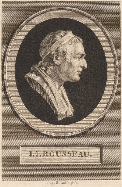 Jean-Jacques Rousseau da Augustin de Saint Aubin after Jean Antoine Houdon