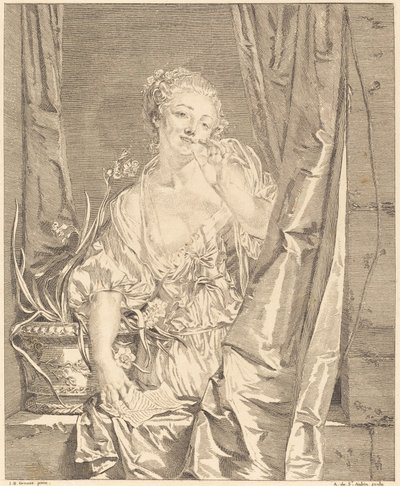Il bacio inviato da Augustin de Saint Aubin after Jean Baptiste Greuze