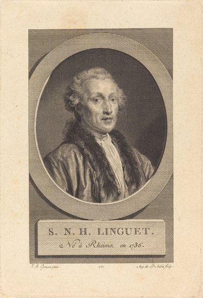 Simon-Nicolas-Henri Linguet da Augustin de Saint Aubin after Jean Baptiste Greuze