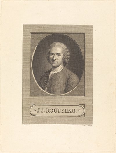 Frontespizio: J.J. Rousseau da Augustin de Saint Aubin after Maurice Quentin