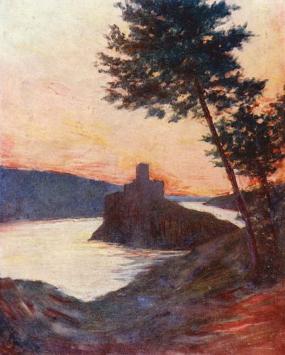 Il castello degli Amourel sul Tago, Portogallo (litografia a colori) da Augustine Fitzgerald