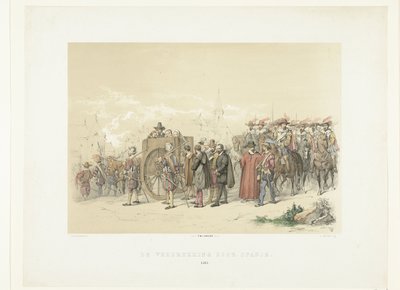 Deportazione di cittadini in prigionia da parte dei soldati spagnoli, 1567 da Augustinus Jacobus Bernardus Wouters