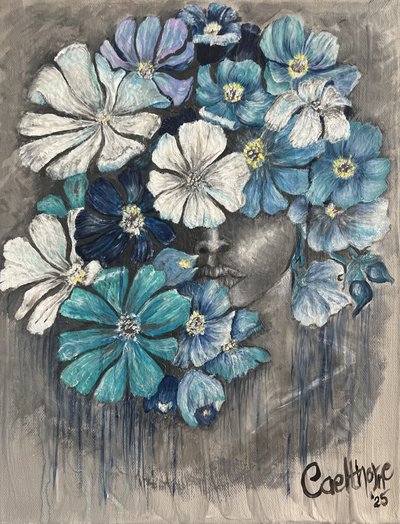 Ritratto floreale blu da Augustus Caelthorne