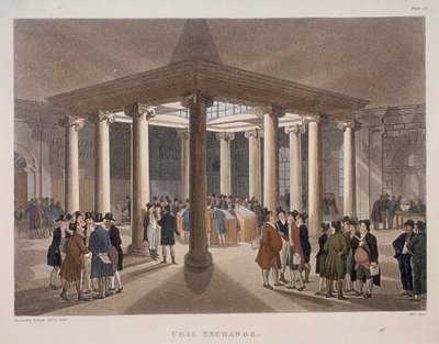 Borsa del carbone, Londra da Augustus Charles Pugin, Thomas Rowlandson