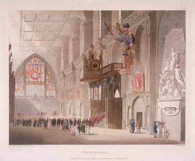 Guildhall, Londra, 1808 da Augustus Charles Pugin, Thomas Rowlandson