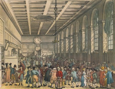Interno della Dogana, Londra, 1808 da Augustus Charles Pugin, Thomas Rowlandson