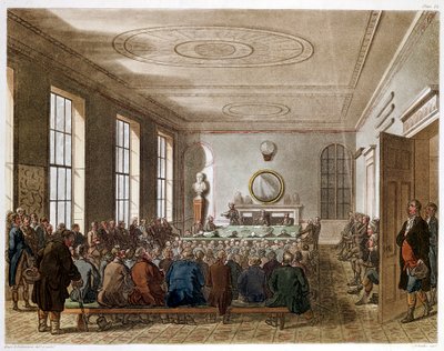 Riunione della Società Agricola, Londra, 1808-1810 da Augustus Charles Pugin, Thomas Rowlandson