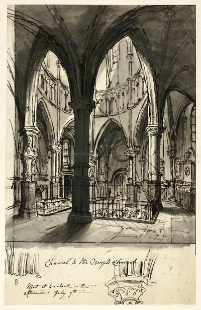 Coro della Chiesa del Tempio da Augustus Charles Pugin