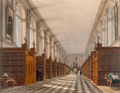 Interno della Biblioteca del Trinity College, Cambridge, da The History of Cambridge, inciso da Daniel Havell (1785-1826), pub. da R. Ackermann, 1815 da Augustus Charles Pugin