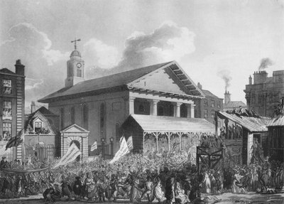 Chiesa di San Paolo, Covent Garden Market, durante le elezioni di Westminster nel 1808, 1911 da Augustus Charles Pugin