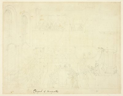 Studio per la Cappella di Newgate, da Microcosmo di Londra da Augustus Charles Pugin