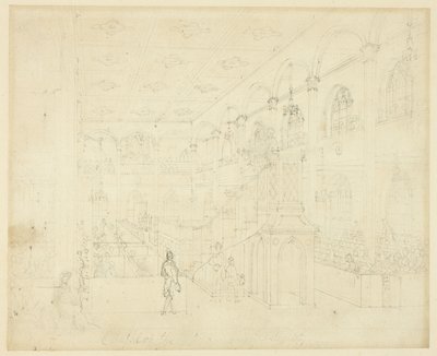 Studio per la Cappella della Società Filantropica, da Microcosmo di Londra da Augustus Charles Pugin