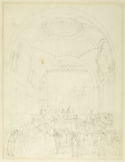 Studio per la Sala del Consiglio Comunale, Guild Hall, da Microcosmo di Londra da Augustus Charles Pugin