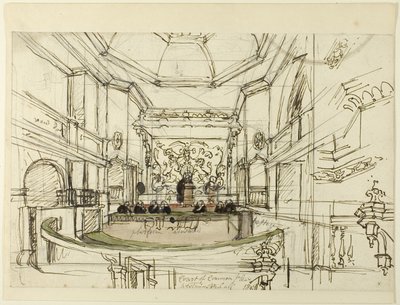 Studio per la Court of Common Pleas, Westminster Hall, da Microcosmo di Londra da Augustus Charles Pugin