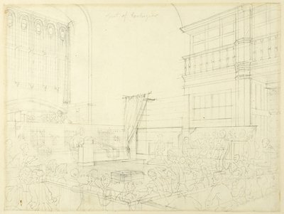 Studio per la Corte dello Scacchiere, da Microcosmo di Londra da Augustus Charles Pugin