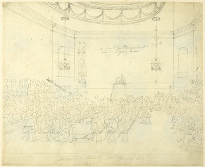 Studio per la Debating Society di Piccadilly, da Microcosmo di Londra da Augustus Charles Pugin