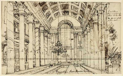 Studio per Egyptian Hall Mansion House, da Microcosm of London da Augustus Charles Pugin