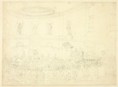 Studio per India House, la sala di vendita, da Microcosmo di Londra da Augustus Charles Pugin