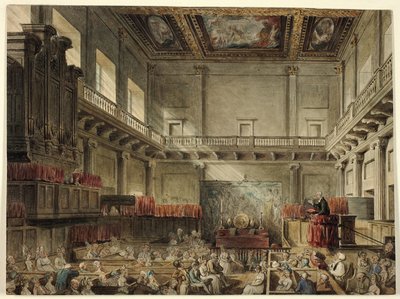 Studio per la Cappella Reale, Whitehall, in Micocosm of London da Augustus Charles Pugin