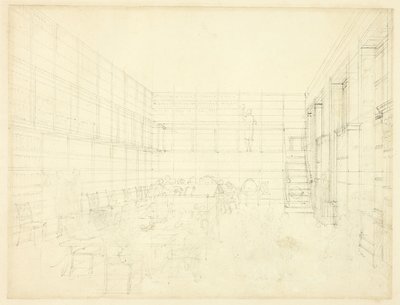 Studio per Royal Institution, Albemarle Street, da Microcosm of London da Augustus Charles Pugin