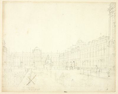 Studio per Somerset House, Strand, da Microcosm of London da Augustus Charles Pugin