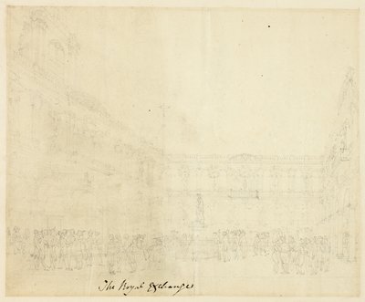Studio per La Borsa Reale, da Microcosmo di Londra da Augustus Charles Pugin