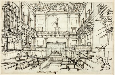 Studio per la Cappella di Whitehall, da Microcosm of London da Augustus Charles Pugin