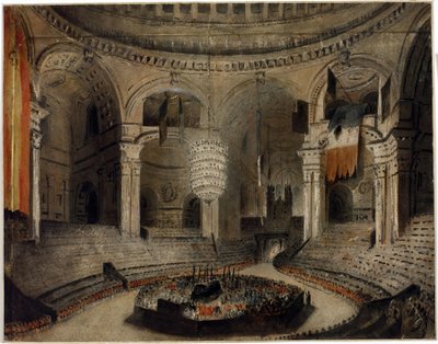 La sepoltura di Lord Horatio Nelson (1758-1805), nella Chiesa di San Paolo (Londra, Inghilterra), 9 gennaio da Augustus Charles Pugin