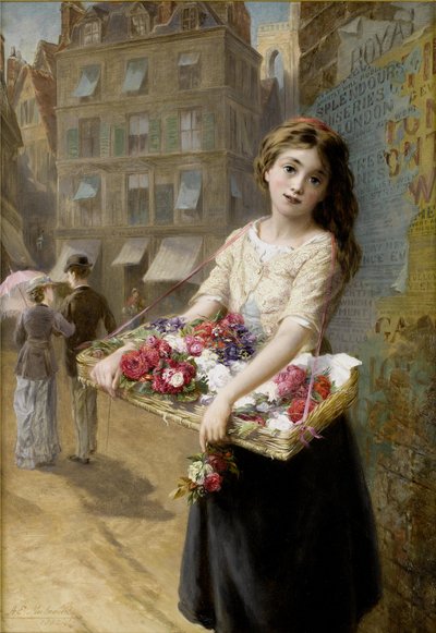 Un venditore di fiori di strada da Augustus Edwin Mulready