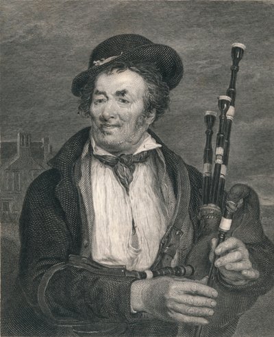 Il suonatore di cornamusa, da un quadro di David Wilkie, R.A. da Augustus Fox